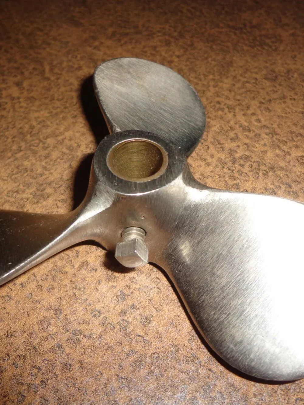 Vintage Stainless Steel 3-Bladed Boat Propeller Stamped 316 02 0 (?)